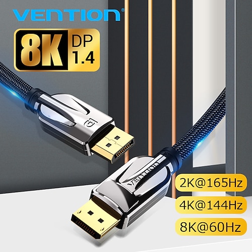 

Vention DisplayPort 1.4 Cable 8K 60Hz 4K HDR 165Hz Display Port Audio Cable for Video PC Laptop TV 1.4 DP 1.2