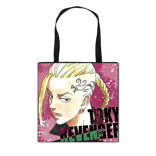 

Tokyo Revengers Tokyo Swastika Print Polyester Tote Bag Large Capacity One-shoulder Women's Shopping Bag