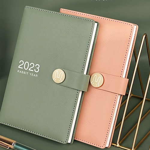 

2023 Leather To Do List Daily Weekly Monthly Planner A5 5.8×8.3 Inch Classic PU Hardcover Portable Classsic Agenda Planner 256 Pages for School Office Business