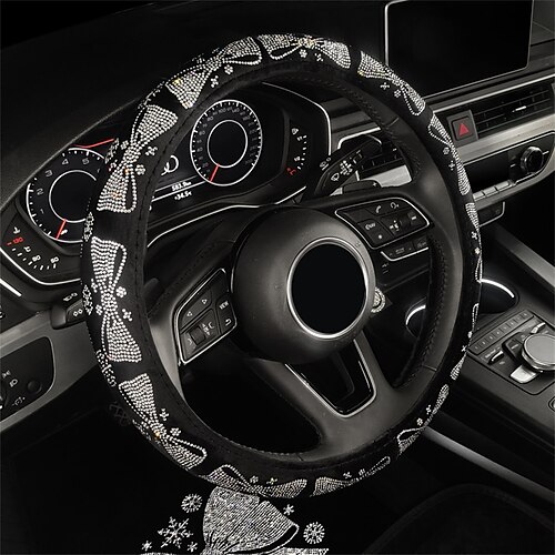 

1 PCS Plush Car Steering Wheel Cover Breathable Universal Fit For 15""~15""1/2