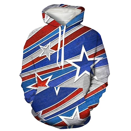 

Men's Unisex Pullover Hoodie Sweatshirt Hooded Graphic Prints Stars Print Christmas Sports Outdoor Daily 3D Print Basic Streetwear Hoodies Sweatshirts Long Sleeve Blue