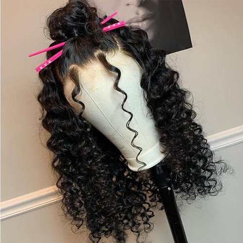 

Unprocessed Virgin Hair 13x4 Lace Front Wig Free Part Brazilian Hair Loose Wave Black Wig 130% 150% Density with Baby Hair Natural Hairline 100% Virgin Glueless Pre-Plucked For Women wigs for black