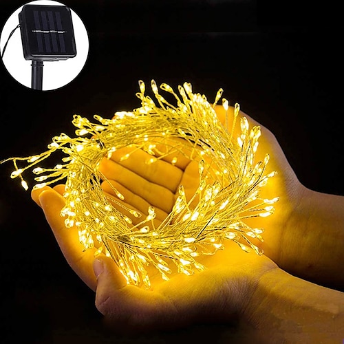 

Firecracker String Lights Solar Waterproof Copper Wire 6m 200LEDs Christmas Wedding Party Decoration Lights Outdoor Garden Holidays Thanksgiving New Year Patio Home Decoration