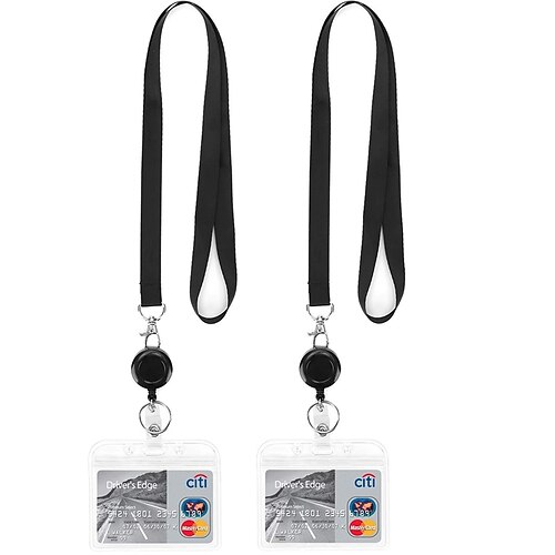 

2pcs ID Card Holder Plastic Name Card Holder Waterproof Professional Transparent for Women Men Kids
