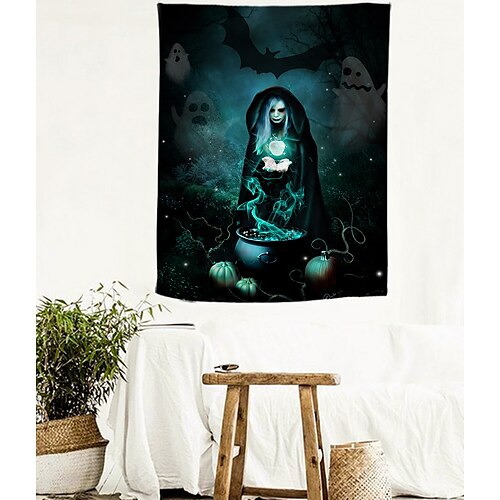 

Halloween Party Wall Tapestry Art Decor Blanket Curtain Hanging Home Bedroom Decoration Polyester Skull