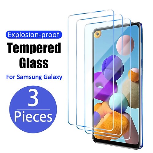 

[3 Pack] Phone Screen Protector For Samsung A32 A12 A51 A72 A52 A42 A21s Tempered Glass High Definition (HD) 9H Hardness Explosion Proof Phone Accessory