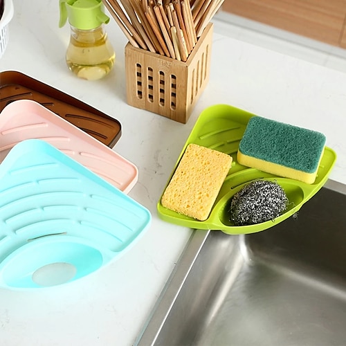 

Kitchen Sink Storage Rack Sponge Holder Multifunctional Shower Corner Shelf Soap Sponge Wall Hooks Rack Bathroom Organizer