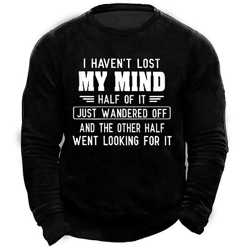 

Men's Sweatshirt Pullover Blue Black Crew Neck Graphic Letter Print Going out Streetwear Designer Casual Winter Fall & Winter Clothing Apparel Hoodies Sweatshirts Long Sleeve