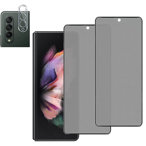 

[21] Pack Privacy Tempered Glass Matte Compatible with Galaxy Z Fold 3 5G Screen Protector with Tempered Glass Camera Lens Protector Clear