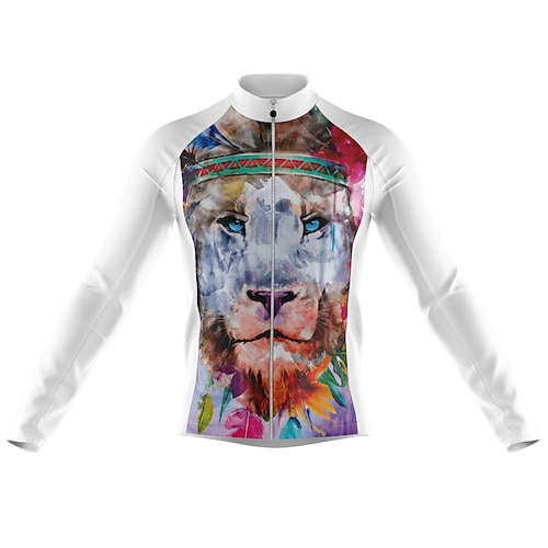 

Men's Cycling Jersey Long Sleeve Bike Jersey with 3 Rear Pockets Mountain Bike MTB Road Bike Cycling Cycling Breathable Ultraviolet Resistant Quick Dry White Polyester Sports Clothing Apparel