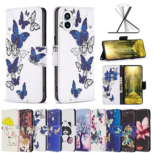 

Phone Case For Nothing Phone 1 Wallet Card Nothing Phone 1 Card Holder Slots Magnetic Flip Kickstand Graphic Patterned PU Leather