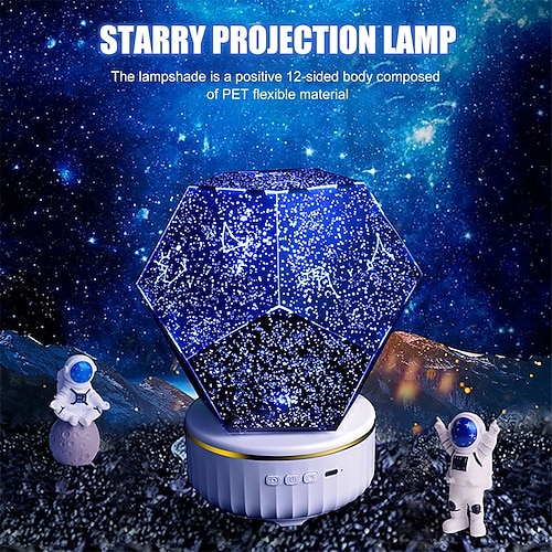 

Galaxy Star LED Night Light Projector Bluetooth Music Player Rotating 3 Colours Adjustable Lights USB Cable Rechargeable Remote Control Christmas Party Gifts