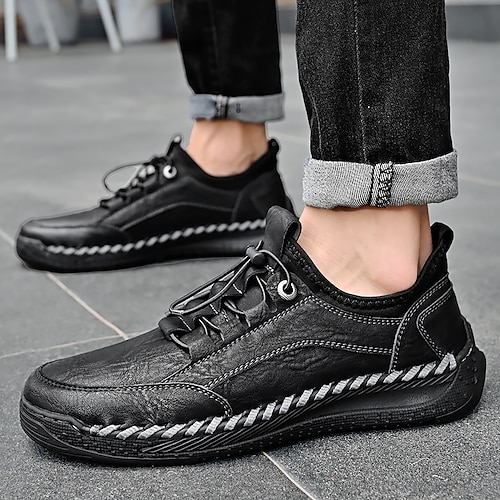 

Men's Oxfords Sporty Look Comfort Shoes Sporty Casual Outdoor Daily Walking Shoes PU Booties / Ankle Boots Black Gray Fall Spring