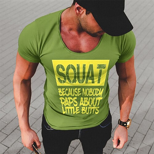 

Men's T shirt Tee Hot Stamping Graphic Letter V Neck Street Daily Print Short Sleeve Tops Designer Casual Fashion Comfortable Army Green / Summer