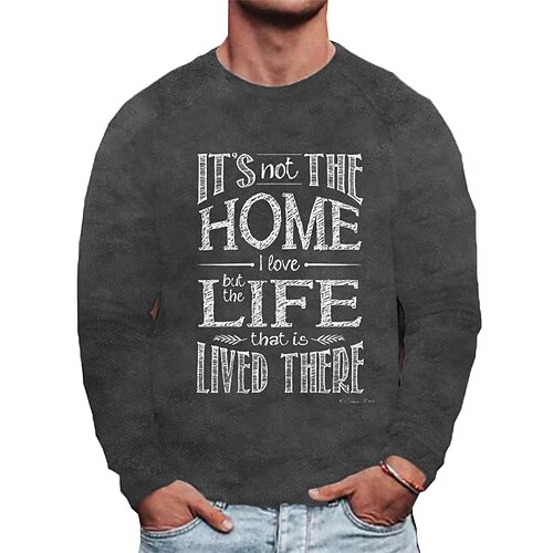 

Men's Unisex Sweatshirt Pullover Graphic Prints Letter Print Daily Sports Holiday 3D Print Designer Casual Hoodies Sweatshirts Black