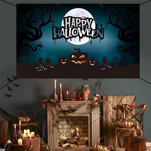 

1pcs Halloween Tree Pumpkin Banner Garland for Gift Decoration Party 70.943.3 inch Fabric