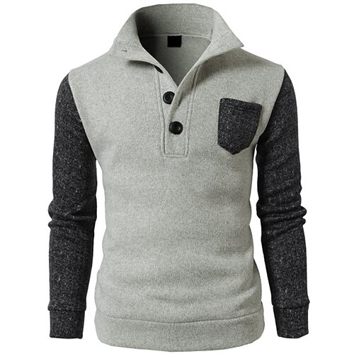 

Men's Pullover Full Zip Hoodie Color Block Pocket Sports Outdoor Daily Sports Basic Casual Hoodies Sweatshirts Gray