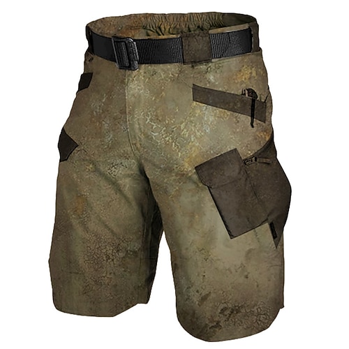 

Men's Classic Style Retro Vintage Shorts Cargo Shorts Elastic Waist Multiple Pockets Knee Length Pants Casual Daily Graphic Comfort Breathable Mid Waist Army Green S M L XL XXL