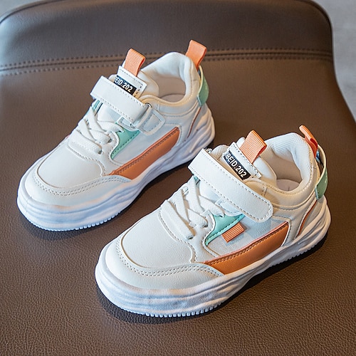 

Boys Girls' Sneakers Daily PU School Shoes Big Kids(7years ) Little Kids(4-7ys) White Orange Fall Spring