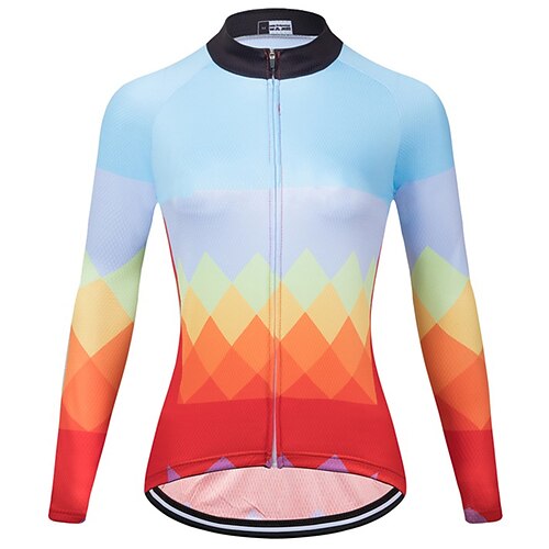 

21Grams Women's Cycling Jersey Long Sleeve Bike Top with 3 Rear Pockets Mountain Bike MTB Road Bike Cycling Quick Dry Moisture Wicking Blue Sports Clothing Apparel / Stretchy / Athleisure