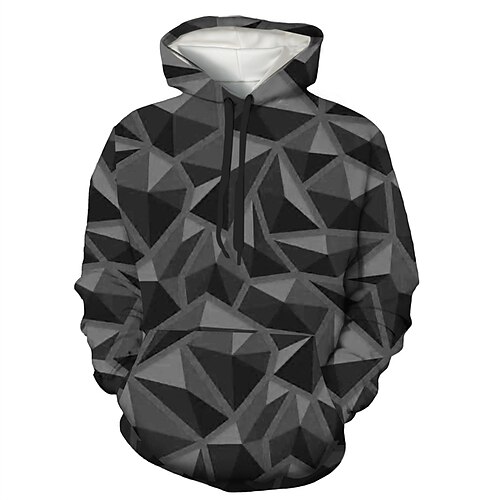 

Men's Unisex Pullover Hoodie Sweatshirt Hooded Geometric Graphic Prints Print Daily Sports 3D Print Boho Streetwear Hoodies Sweatshirts Long Sleeve Black