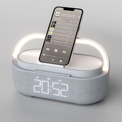 

kabelloses ladegerät wecker bluetooth lautsprecher led smart digitaluhr usb schnellladung uhr elektronische desktop uhr fm radio