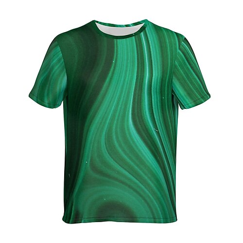 

Men's Unisex T shirt Tee Abstract Graphic Prints Crew Neck Green 3D Print Outdoor Street Short Sleeve Print Clothing Apparel Sports Casual Classic Big and Tall / Summer / Summer