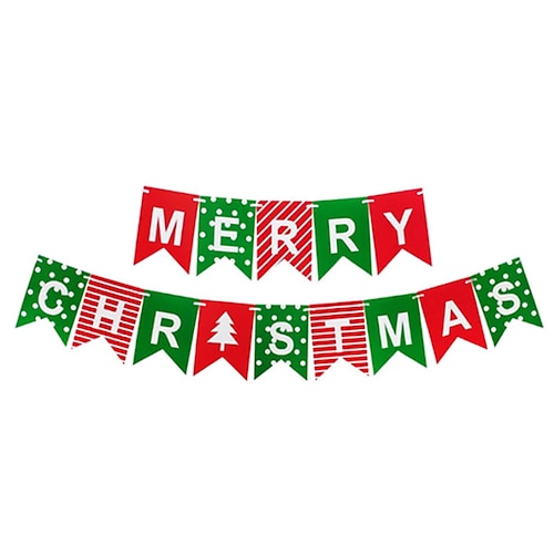 

1 set Christmas Tree Reindeer Santa Claus Banner Garland for Gift Decoration Party 4.726.30 inch Paper
