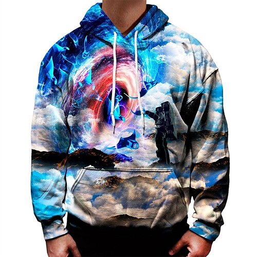 

Men's Unisex Hoodie Pullover Hoodie Sweatshirt Graphic Prints Galaxy Star Print Print Hooded Daily Sports 3D Print Designer Casual Hoodies Sweatshirts Long Sleeve Blue