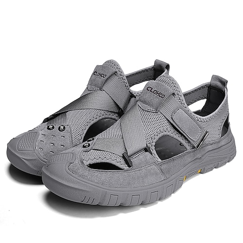 

Men's Sandals Casual Classic Daily Office Career PU Gray Khaki Spring Summer