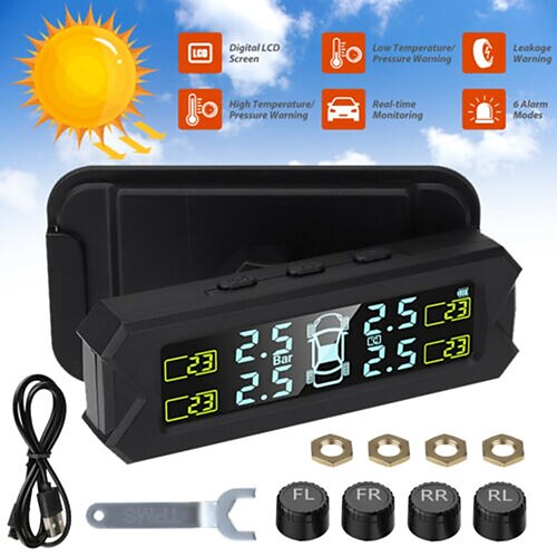 

Tire Car Pressure Sensor Tire TPMS Pressure Monitoring Control System LCD Screen