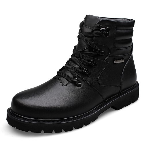 

Men's Boots Snow Boots Combat Boots Casual Classic Outdoor Daily Nappa Leather Booties / Ankle Boots Black Winter Fall