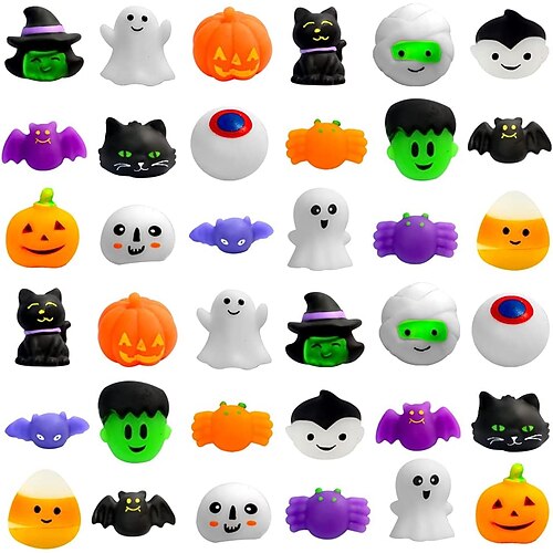 

Waybla 30PCS Halloween Squishies Toys Kawaii Cute Squishy Stress Reliever Anxiety Toys Halloween Toys for Halloween Party Favors Halloween Treat Goody Bag Filler Gifts
