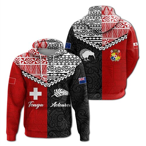 

Men's Unisex Hoodie Pullover Hoodie Sweatshirt Tribal Graphic Prints Print Hooded Daily Sports 3D Print Designer Casual Hoodies Sweatshirts Long Sleeve Red