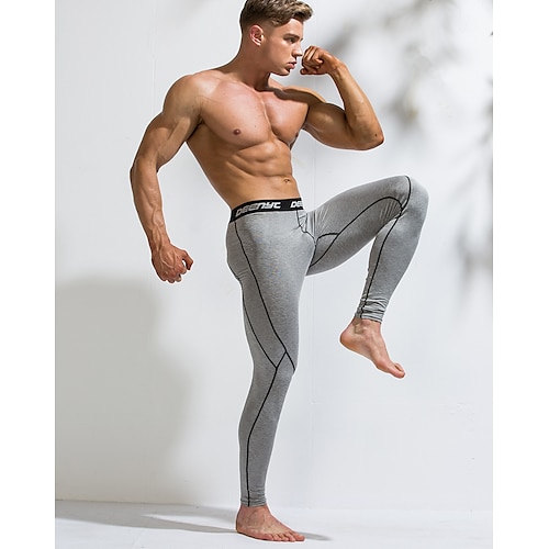 

Men's Running Tights Leggings Compression Pants Compression Clothing Athletic Athleisure Spandex Breathable Quick Dry Moisture Wicking Fitness Gym Workout Running Sportswear Activewear Solid Colored