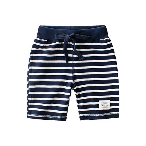 

Kids Boys Shorts Light gray Dark Gray Navy Blue Striped Summer Active Casual 2-8 Years
