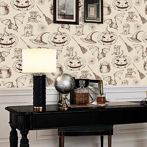 

Halloween Wallpaper Wall Cover Sticker Film Peel and Stick Removable Self Adhesive PVC/Vinyl Wall Decal for Room Home Decoration 44300cm