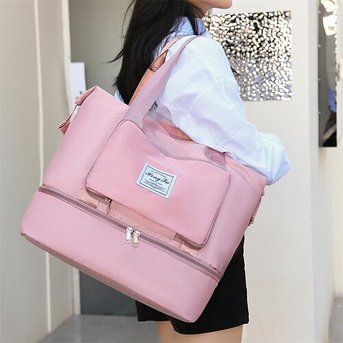 

Women's Unisex Work Bag Tote Top Handle Bag Oxford Cloth Buttons Solid Color Daily Holiday Office & Career Light Purple Green Black Blue