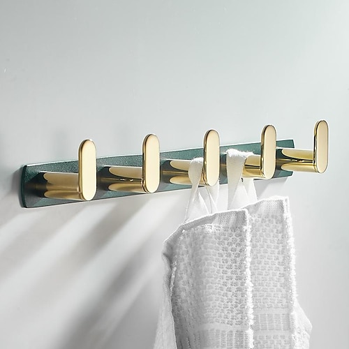 

Green Gold Row Hook New Bathroom Toilet Hook Towel Hook Fitting Room Coat Wall Coat Hook Wall Hook Punch Hole