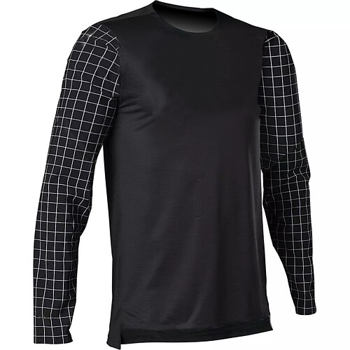 

21Grams Men's Downhill Jersey Long Sleeve Black Bike Breathable Quick Dry Polyester Spandex Sports Grid / Plaid Clothing Apparel / Stretchy