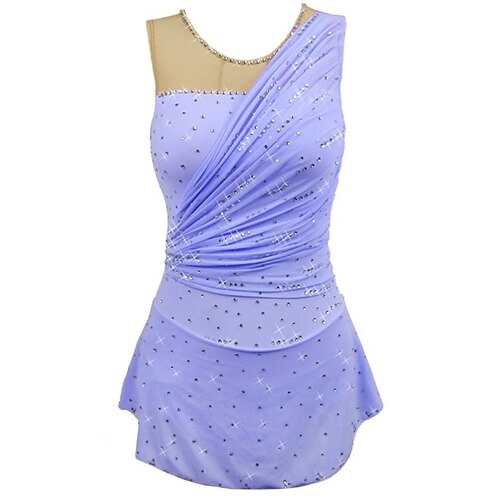 

Figure Skating Dress Women's Girls' Ice Skating Dress Green Purple Yellow Open Back High Elasticity Training Competition Skating Wear Crystal / Rhinestone Sleeveless Ice Skating Figure Skating