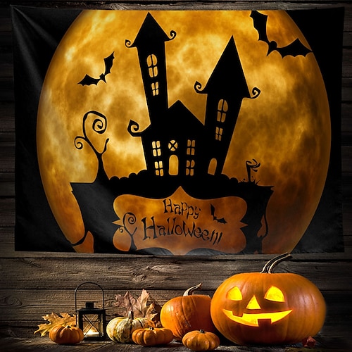 

Halloween Party Wall Tapestry Art Decor Blanket Curtain Hanging Home Bedroom Living Room Decoration Polyester