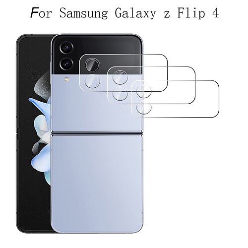 

[3 Pack] Camera Lens Protectors For Samsung Z Flip 4 3D Curved Tempered Glass For samsung galaxy zflip4 z flip 4 flip4 5G Back Lens Films