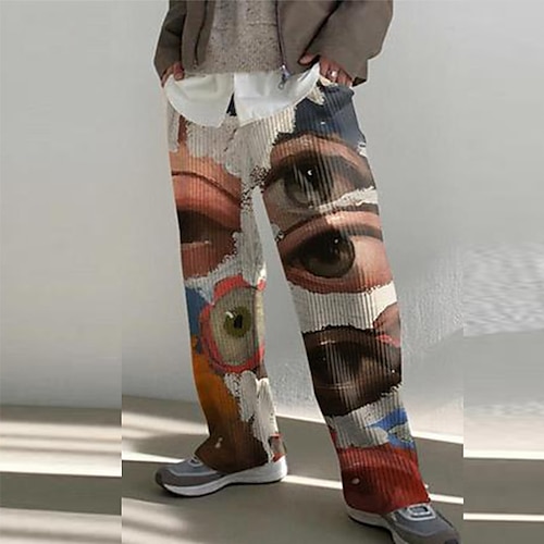 

Men's Trousers Winter Pants Drawstring Elastic Waist 3D Print Cartoon Graphic Prints Comfort Soft Casual Daily Sports Fashion Light Brown Brown / Elasticity
