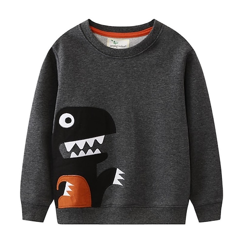 

Kids Boys Sweatshirt Cartoon School Long Sleeve Active 3-6 Years Winter Gray