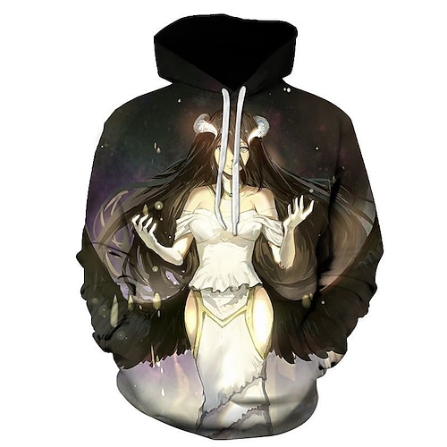 

Overlord albedo Hattetrøje Anime Tegneserie Animé Gate stil Hattetrøje Til Herre Dame Unisex Voksne 3D-utskrift 100% Polyester