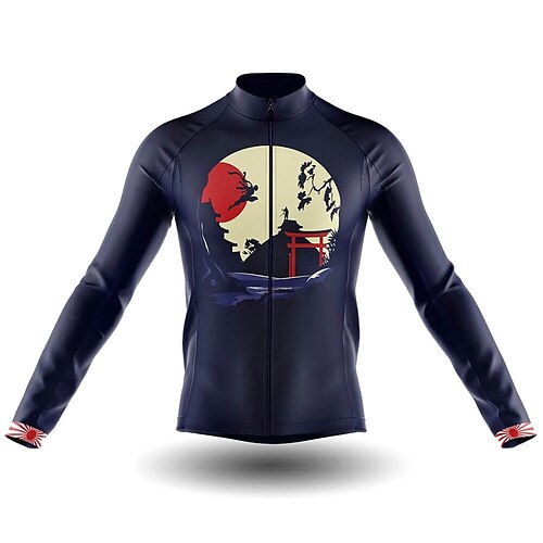 

Men's Cycling Jersey Long Sleeve Bike Tracksuit Jersey Top with 3 Rear Pockets Mountain Bike MTB Road Bike Cycling Cycling Breathable Reflective Strips Back Pocket Royal Blue Red Sports Clothing