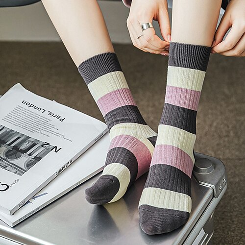 

Fashion Comfort Women's Socks Striped Sport Socks / Athletic Socks Casual Socks Medium Casual Pink 10 Pairs