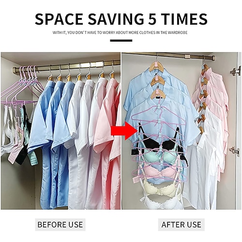 30 PCS Mini Clothes Hanger Connector Hooks Plastic Cascading Organizer Rack  Space Saving for Closet 2023 - US $3.99