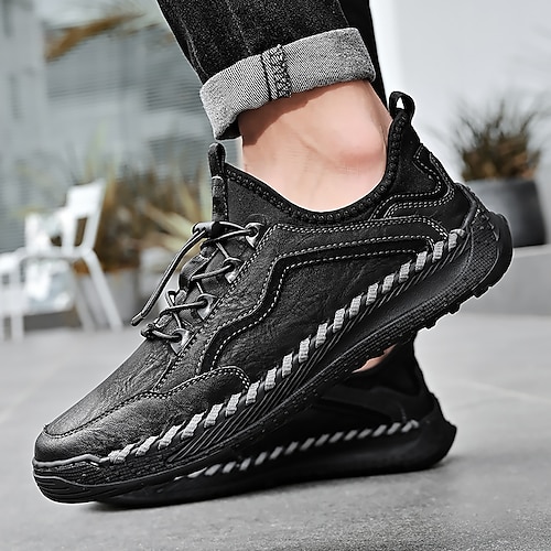 

Men's Oxfords Sporty Look Comfort Shoes Sporty Casual Outdoor Daily Walking Shoes PU Booties / Ankle Boots Black Gray Color Block Spring Summer